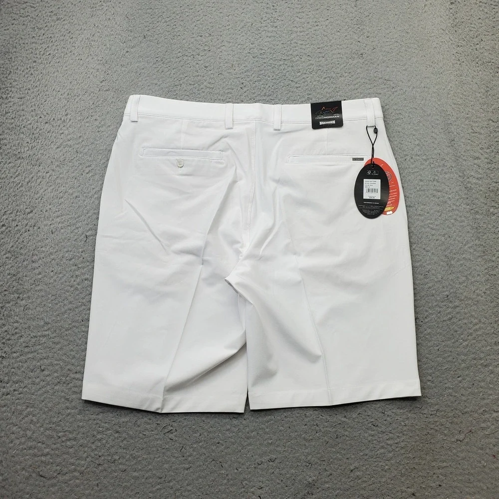 Greg Norman ML75 Microlux Golf Shorts Men 36 White Play-Dry Performance G7S9H902